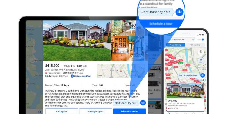 Zillow adds support for iOS 15’s SharePlay